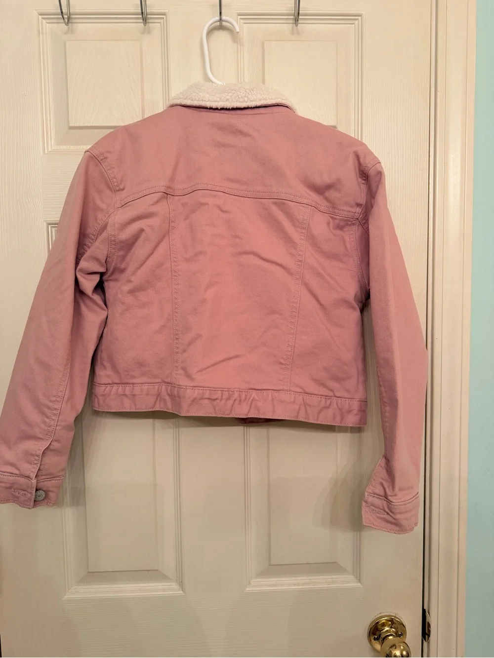 Girls Old Navy Pink Sherpa Lined Denim Jacket